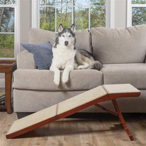 img 4 attached to 🛋️ PetSafe CozyUp Dog Sofa Ramp - Folding Wood Dog Ramp for Couches and Sofas - Indoor Pet Ramp with Non-Slip Carpet, Holds up to 100 lb - Easy Storage & Couch Access for Dogs and Cats