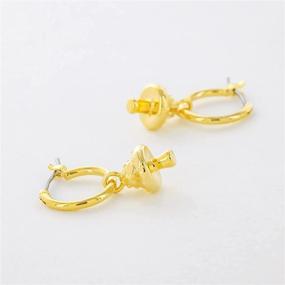 img 1 attached to Gold Plated Mushroom Charm Huggie Hoop Earrings – Adorable Dangle Huggies – Petite Fall Hoops – Delicate Gift Ideas for Women