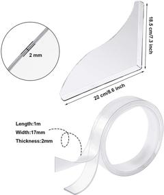 img 2 attached to Jetec Shower Splash Guard: Transparent Acrylic Bath Tub Splash Guards with Curtain Clips and Adhesive Tapes (3 Pieces)