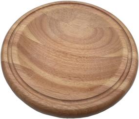 img 4 attached to 🔪 Optimized Search: Checkered Chef Mezzaluna Cutting Board - Small Round Wood Chopping Board Ideal for Mincing with Rocker Knives