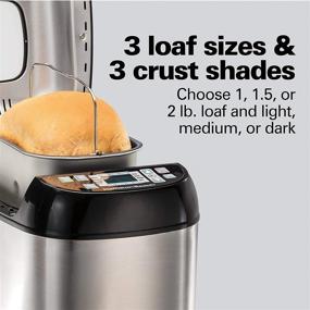 img 2 attached to Hamilton Beach Artisan & Gluten-Free Bread Maker: 2 lbs Capacity, 14 Settings, Stainless Steel - Black & Stainless (29885)