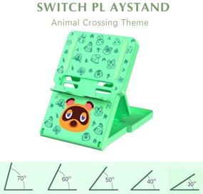 img 1 attached to FXICAI Stand: Nintendo Switch/Lite Animal Crossing Playstand - Angle Adjustable, Portable & Non-Slip - Forest-Green