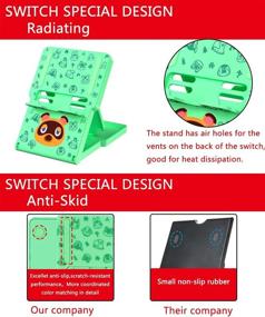 img 2 attached to FXICAI Stand: Nintendo Switch/Lite Animal Crossing Playstand - Angle Adjustable, Portable & Non-Slip - Forest-Green