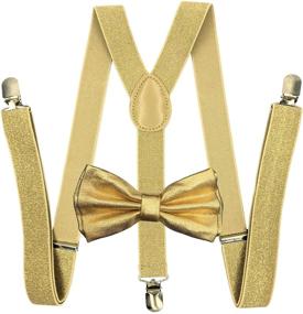 img 1 attached to 🏻 Tuxedo Wedding Suspenders with Metallic Matching Design