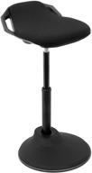 🪑 enhanced ergonomic sit stand stool | 360° tilt | height adjustable leaning chair | standing desk airlift 360 degree sit-stand capability | sitting balance chair | non-slip weighted base (black) logo