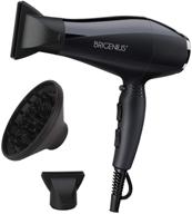 💇 brigenius hair dryer: 1875w salon blow dryer with ac motor for faster drying & maximum shine - etl certified, hot tool with diffuser & concentrator logo
