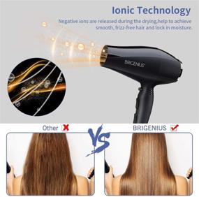 img 3 attached to 💇 BRIGENIUS Hair Dryer: 1875W Salon Blow Dryer with AC Motor for Faster Drying & Maximum Shine - ETL Certified, Hot Tool with Diffuser & Concentrator