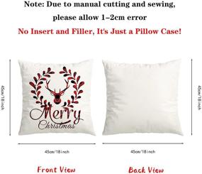 img 3 attached to 🎄 Set of 4 Christmas Decorations Pillow Covers 18x18 Inch - Indoor Outdoor Xmas Decor, Party Supplies - Farmhouse Home Decor Throw Pillow Covers - Buffalo Plaid Christmas - Decorative Cushion Case
