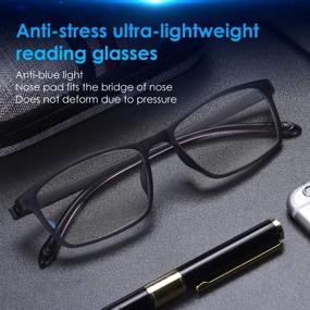 img 3 attached to 👓 Stylish Resin Reading Glasses Set of 4 - Anti-Blue Light, Comfortable Fit, Pressure-Free Design