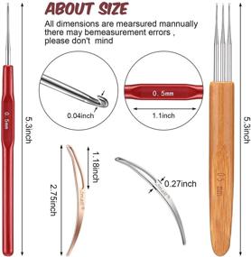 img 3 attached to 🔴 Complete Set of 14 Dreadlocks Crochet Hooks: Includes 6 Hair Locking Tools, 6 Crochet Hooks (Sizes 0.5mm, 0.75mm), and 1/2/3 Hooks – Red Color