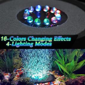 img 3 attached to Aquarium Bubble LED Lights RGBW with Remote Control, TOPBRY Air Stone Disk with 16 Color Changing Options and 4 Lighting Effects for Fish Tank Decorations