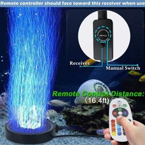 img 2 attached to Aquarium Bubble LED Lights RGBW with Remote Control, TOPBRY Air Stone Disk with 16 Color Changing Options and 4 Lighting Effects for Fish Tank Decorations
