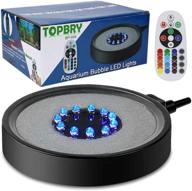 aquarium bubble led lights rgbw with remote control, topbry air stone disk with 16 color changing options and 4 lighting effects for fish tank decorations logo