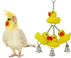 img 1 attached to 🐦 Bonka Bird Toys - Ducky Ringer Bird Toy for Parrot Cages, Cockatiels, Conures, and Parakeets - 922