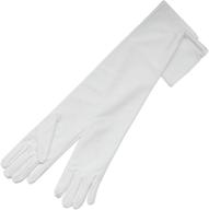 stylish over the rainbow matte satin above the elbow gloves for fashion-forward statement logo