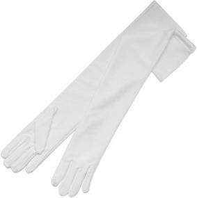 img 1 attached to Stylish Over The Rainbow Matte Satin Above the Elbow Gloves for Fashion-Forward Statement