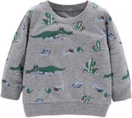 🦖 ucoolbila kids boys long sleeve dinosaur shirts: trendy round neck tee in sizes 2-7 years logo