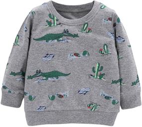 img 4 attached to 🦖 Ucoolbila Kids Boys Long Sleeve Dinosaur Shirts: Trendy Round Neck Tee in Sizes 2-7 Years