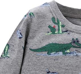 img 2 attached to 🦖 Ucoolbila Kids Boys Long Sleeve Dinosaur Shirts: Trendy Round Neck Tee in Sizes 2-7 Years