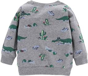 img 3 attached to 🦖 Ucoolbila Kids Boys Long Sleeve Dinosaur Shirts: Trendy Round Neck Tee in Sizes 2-7 Years