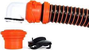 img 1 attached to Camco 21012 RhinoEXTREME 20ft RV Sewer Hose Kit with Swivel Fitting, Translucent Elbow, and 4-in-1 Dump Station Fitting - Storage Caps Included