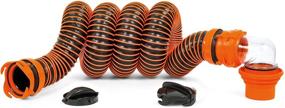 img 3 attached to Camco 21012 RhinoEXTREME 20ft RV Sewer Hose Kit with Swivel Fitting, Translucent Elbow, and 4-in-1 Dump Station Fitting - Storage Caps Included