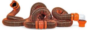 img 4 attached to Camco 21012 RhinoEXTREME 20ft RV Sewer Hose Kit with Swivel Fitting, Translucent Elbow, and 4-in-1 Dump Station Fitting - Storage Caps Included