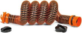 img 2 attached to Camco 21012 RhinoEXTREME 20ft RV Sewer Hose Kit with Swivel Fitting, Translucent Elbow, and 4-in-1 Dump Station Fitting - Storage Caps Included