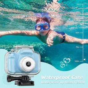 img 3 attached to 📷 Children Underwater Camera - Waterproof Kids Sports Camcorder with 32GB SD Card (Blue) - Perfect Christmas and Birthday Gift Toy for Boys aged 3-9 - HD 1080P Toddler Digital Action Camera Upgrade