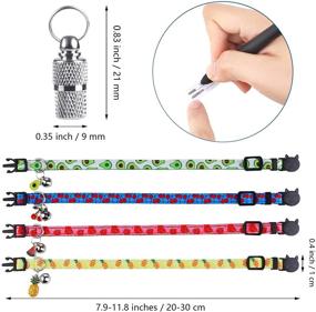 img 3 attached to 🐱 ADXCO 4-Pack Breakaway Cat Collar with Bell, Colorful Summer Fruit Patterns, Adjustable Pet Collar Includes 4 Anti-Lost Tags, Ideal for Small Puppies and Cats