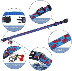 img 2 attached to 🐱 ADXCO 4-Pack Breakaway Cat Collar with Bell, Colorful Summer Fruit Patterns, Adjustable Pet Collar Includes 4 Anti-Lost Tags, Ideal for Small Puppies and Cats