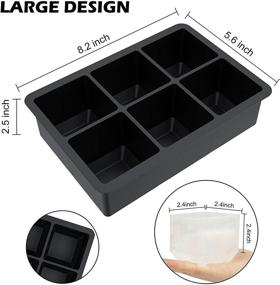 img 3 attached to 🧊 Ouddy Ice Cube Tray with Lid - Flexible Silicone Trays for Cocktails, Whiskey, and Homemade Ice That Keeps Drinks Chilled - 6 Cavity Large Ice Cube Trays in Black