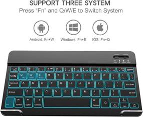 img 3 attached to 💻 Nulaxy KM12 Backlit Wireless Bluetooth Keyboard with Magnetic Detachable Leather Cover | Rechargeable Keyboard for iPad, iPhone, Apple Phone, Samsung Tablets
