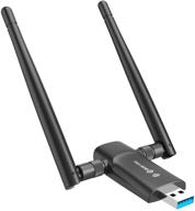 🔌 high-speed usb wifi adapter for pc - 1200mbps dual antenna 5g/2.4g wifi usb for desktop laptop mac windows 10/8/8.1/7/vista/xp/mac10.6/10.13, wireless usb computer network adapters logo