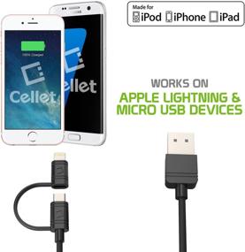 img 1 attached to 📱 Certified Cellet Lightning iPhone Charging Cable: Apple MFI Charger Cord for iPhone and iPad (Lightning and Micro USB Combo) -Black