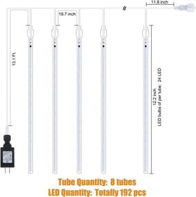 img 1 attached to Украсьте своё наружное праздничное убранство с помощью рождественских световых каскадов: 11,8 дюймов, 8 труб, 192 светодиода, мигающие огни, соединяемые между собой и водонепроницаемые для деревьев, кустов, свадеб и вечеринок, белого цвета.