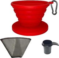 ☕ compact goldtone collapsible silicone coffee dripper with carry clip & scoop - portable and reusable pour over filter logo