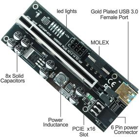 img 3 attached to 💡 Ziyituod 6 Пак PCI-E Riser Express Cable VER010S Комплект GPU Riser Express Kits - LED Графическое Расширение, Майнинг Ethereum ETH, Питаемая Адаптерная Карта + 60см USB 3.0 Кабель