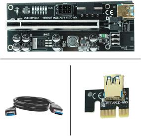 img 2 attached to 💡 Ziyituod 6 Пак PCI-E Riser Express Cable VER010S Комплект GPU Riser Express Kits - LED Графическое Расширение, Майнинг Ethereum ETH, Питаемая Адаптерная Карта + 60см USB 3.0 Кабель