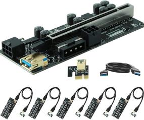 img 4 attached to 💡 Ziyituod 6 Пак PCI-E Riser Express Cable VER010S Комплект GPU Riser Express Kits - LED Графическое Расширение, Майнинг Ethereum ETH, Питаемая Адаптерная Карта + 60см USB 3.0 Кабель