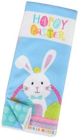 img 2 attached to 🐰 Полотенца для посуды на Пасху, набор из 2 штук - весенние кухонные полотенца для пасхального декора, дизайн с зайцами, полотенца для ванной комнаты и кухни - Счастливая Пасха