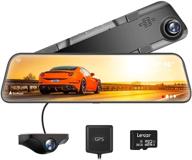 📷 wolfbox g840h - 12-inch 2.5k mirror dash cam, full touch screen, dual front and rear dash camera for car, waterproof rear view mirror camera, sony sensor, night vision, parking assist, gps logo