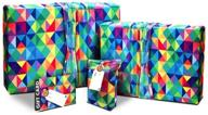 🎁 birthday gift wrapping (also doubles as gift bags) - stretchy, eco-friendly, and reusable - multicolor - 4 items (2 medium wraps, 2 gift card holders with 2 free gift tags) - ideal for holidays and special occasions / 1 gift wrap can serve as 2 gift bags! logo