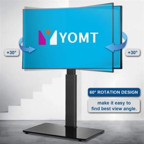 img 1 attached to 📺 Universal Black Floor TV Stand Base with Swivel Mount - Ideal for 32-65 inch LCD LED OLED Plasma Flat Panel or Curved Screen TVs in Bedrooms and Living Rooms