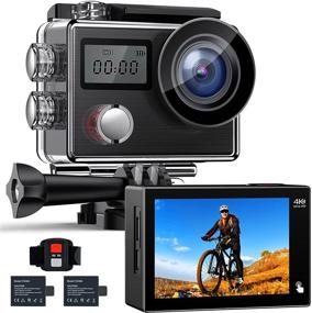 img 4 attached to 📷 【Enhanced】 Action Camera Native 4K ACTMAN X20C Ultra HD 20MP Waterproof Camera with EIS, External Mic Support, Touch Screen, Remote Control - 131ft Underwater Camcorder with 2 Batteries and Accessories