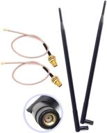 📶 pair of 2 omni-directional wi-fi long range dual band 9 dbi antenna 2.4/5ghz 802.11n/b/g including 2 rf u.fl mini pci to rp-sma female pigtail antenna wi-fi cable (optimized kit for routers, mini pcie cards) logo