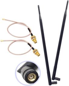 img 4 attached to 📶 Pair of 2 Omni-Directional Wi-Fi Long Range Dual Band 9 Dbi Antenna 2.4/5Ghz 802.11n/b/g Including 2 RF U.FL Mini PCI to RP-SMA Female Pigtail Antenna Wi-Fi Cable (Optimized Kit for Routers, mini PCIe Cards)