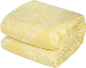 img 1 attached to 🛏️ Chic Home 8 Piece Sicily Oversized Overfilled Comforter Set - Queen, Yellow - Best Price and Quality