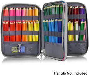 img 3 attached to 🖍️ YOUSHARES 192 Slots Colored Pencil Case: Organize, Store & Protect Your Prismacolor Watercolor Coloring Pencils and Gel Pens with this Large Capacity Zippered Bag - Perfect for Students & Artists (Learning Cat)