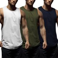 coofandy workout sleeveless shirts medium men's clothing logo